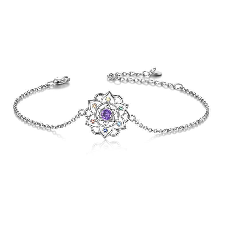 Sterling Silver Yoga Lotus Pendant Bracelet | Daily Wear