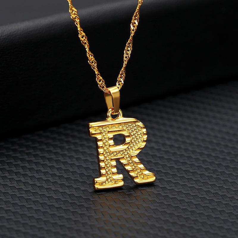 26 Letters Gold-Plated Pendant Necklace | Casual Collection R