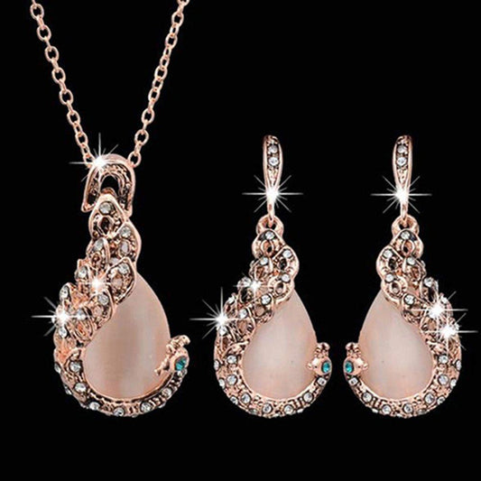 Elegant Waterdrop Rhinestone Jewelry Set | Daily Wear A