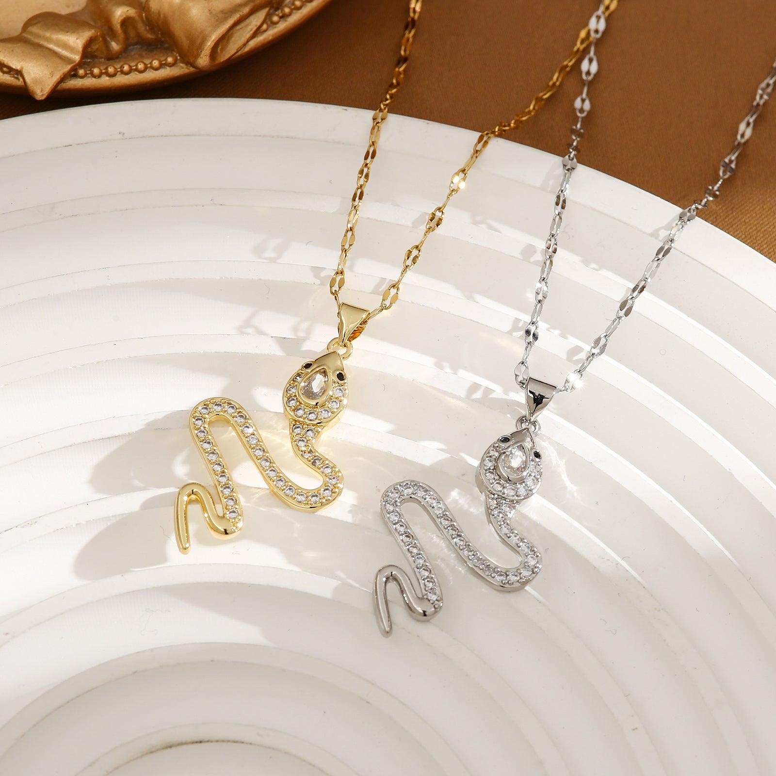 Snake Rhinestone Necklace | Fashion Jewelry