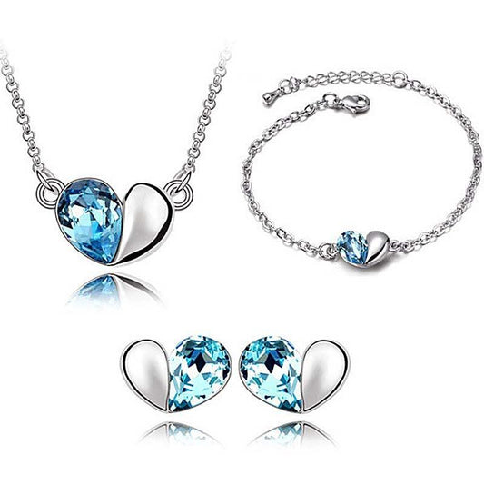 Elegant Heart Jewelry Set | Daily Wear Blue