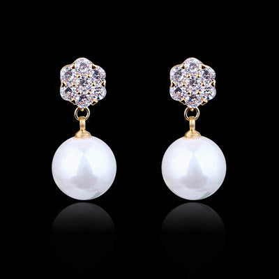Round Pearl Long Earrings - Daily Wear