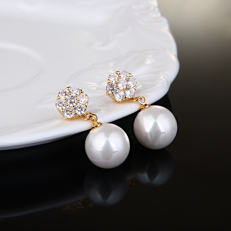 Round Pearl Long Earrings - Daily Wear