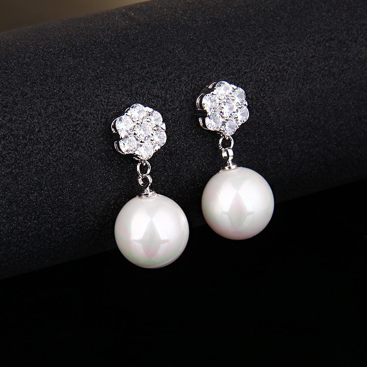 Round Pearl Long Earrings - Daily Wear