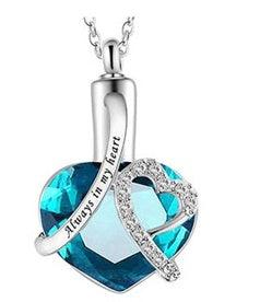 Heart-Shaped Pendant And Perfume Bottle Necklace Light Blue
