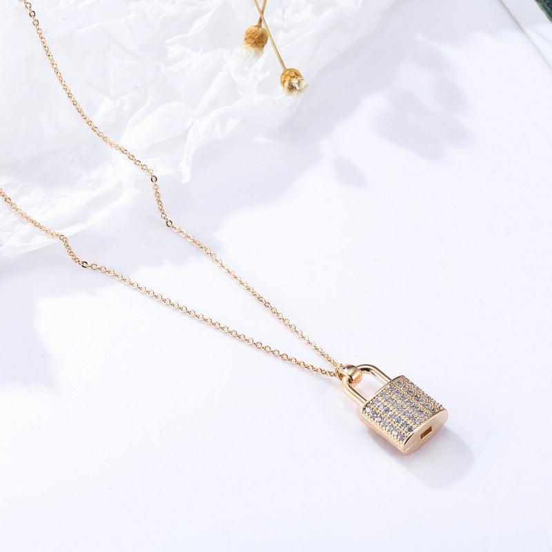 Zircon Lock Necklaces for Lovers | Party Collection