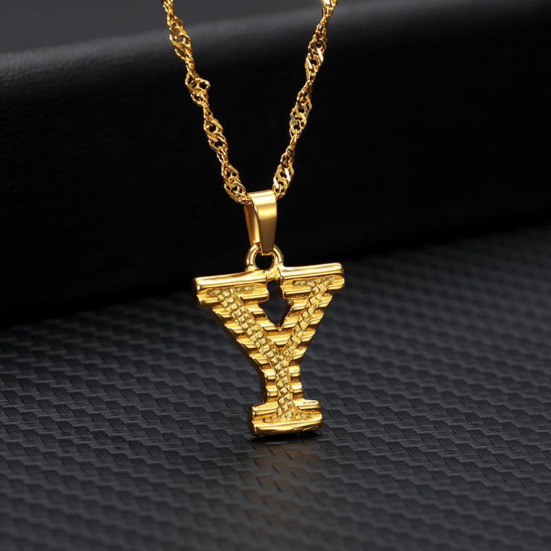 26 Letters Gold-Plated Pendant Necklace | Casual Collection Y