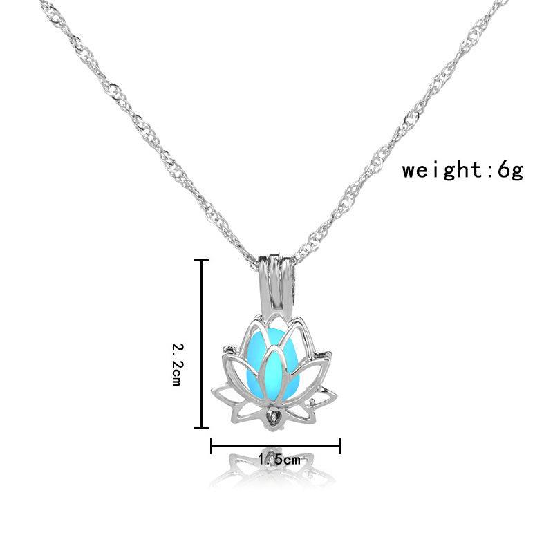 Glow-in-the-dark Lotus Necklace | Daily Wear Jewelry