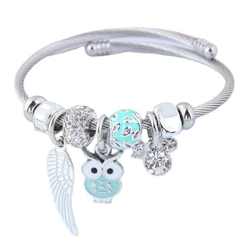 DIY Beaded Owl Angel Wings Pendant Bracelet | Daily Wear