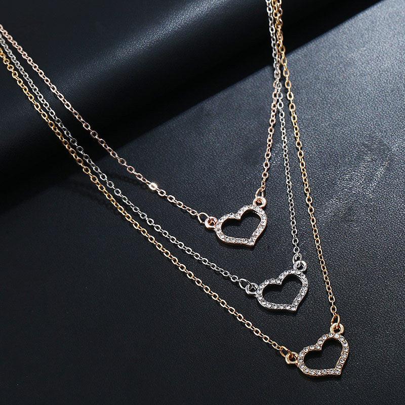 Love Diamond Pendant Necklace Set
