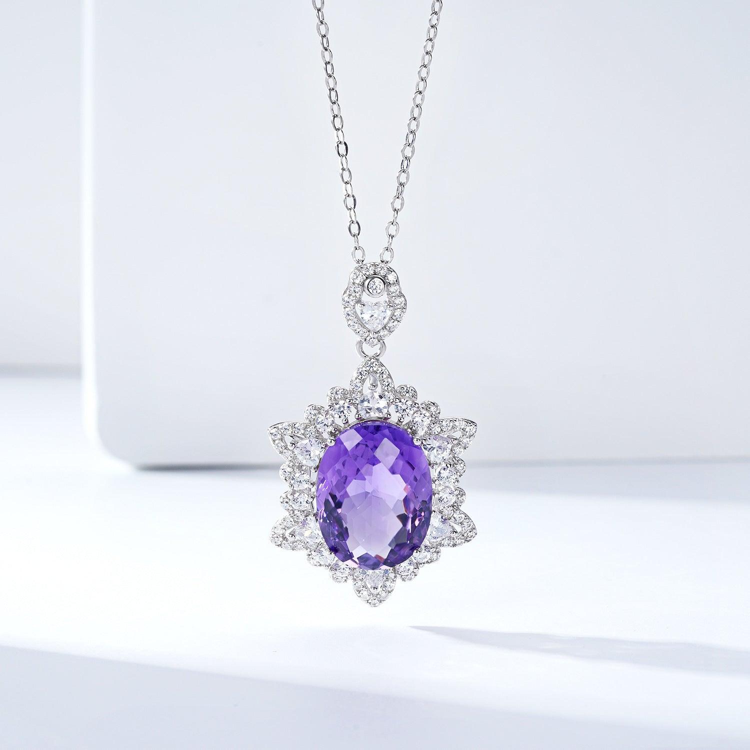Amethyst Necklace for Women in 925 Sterling Silver