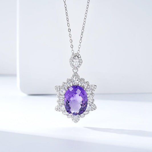 Amethyst Necklace for Women in 925 Sterling Silver