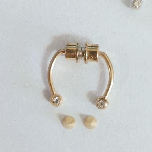 Hip Hoop Magnetic Nose Piercing Jewelry | Party Wear Gold