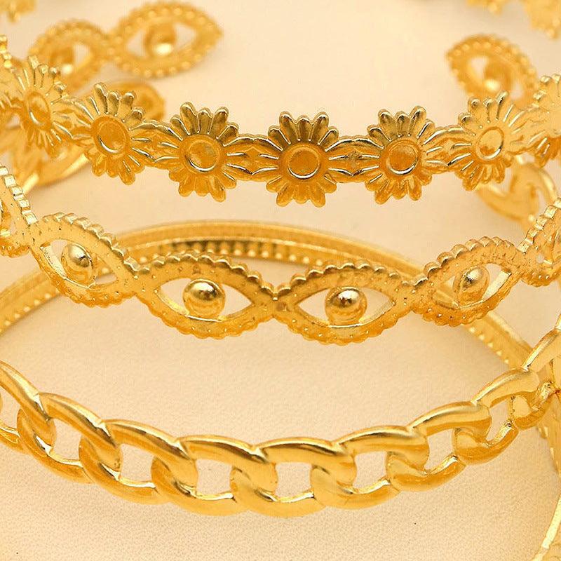Women's Flower Chain Leaf Eye Bracelet | Daily Wear