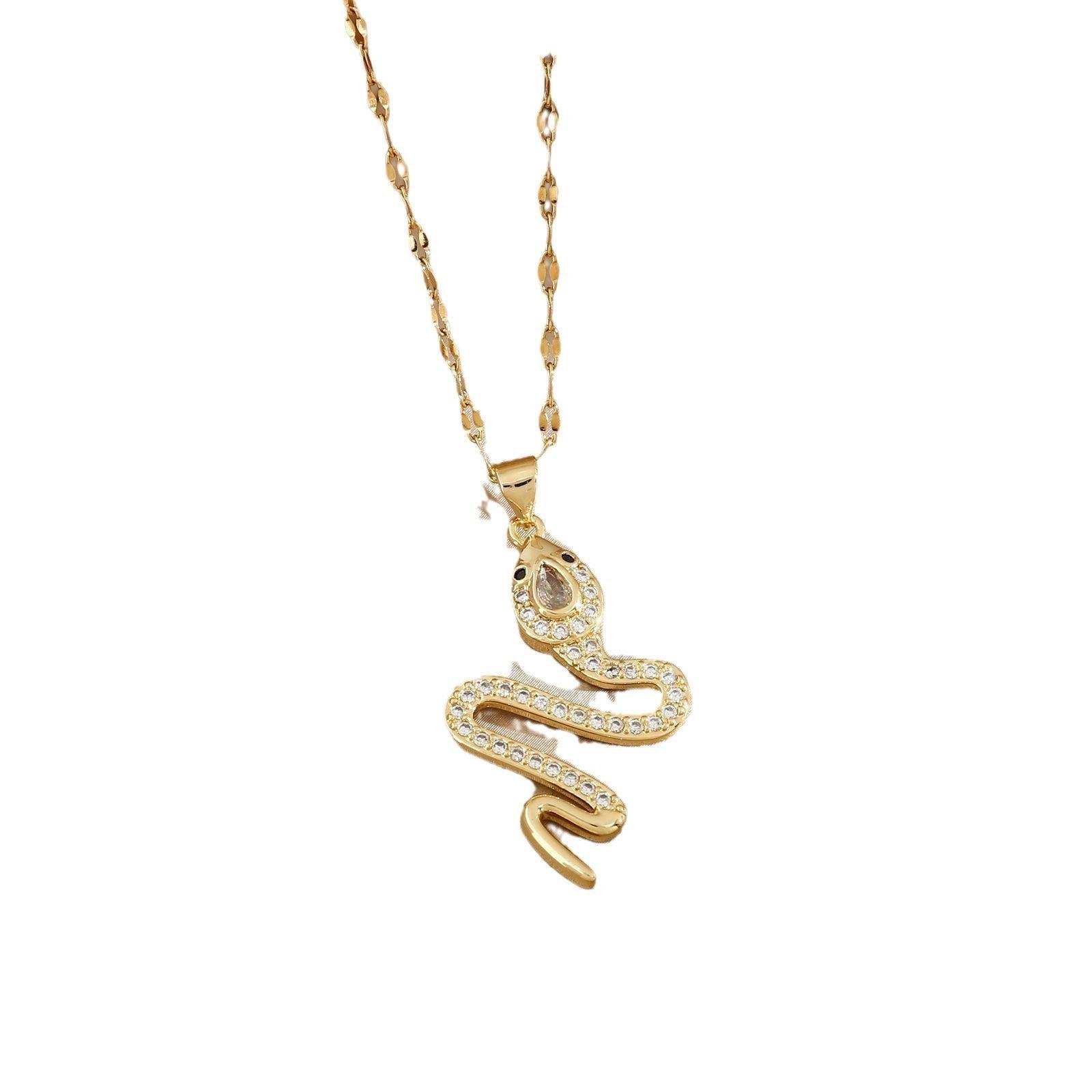 Snake Rhinestone Necklace | Fashion Jewelry