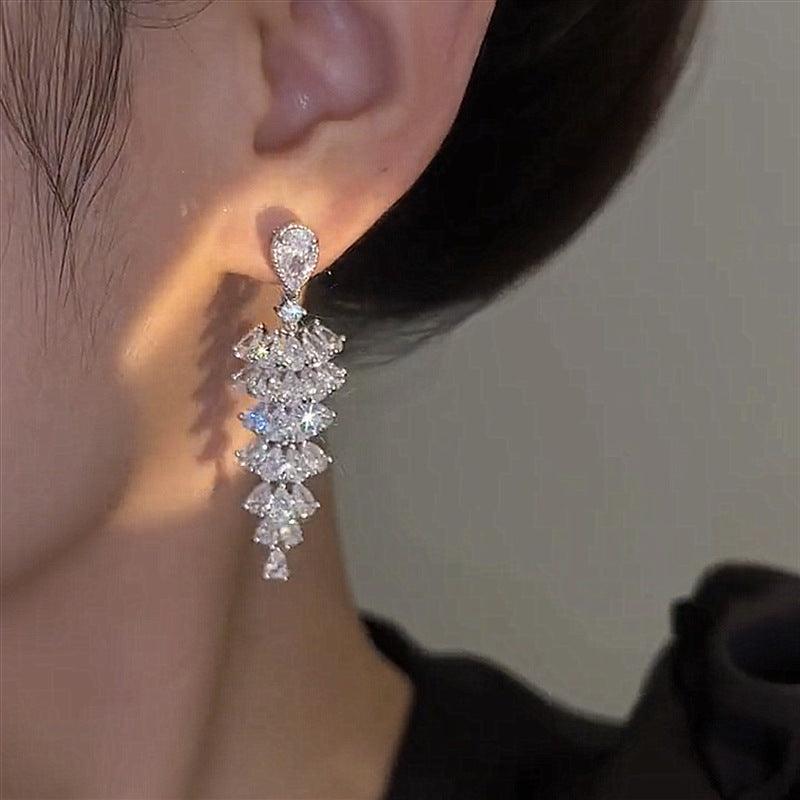 Sparkling Zircon Pagoda Earrings