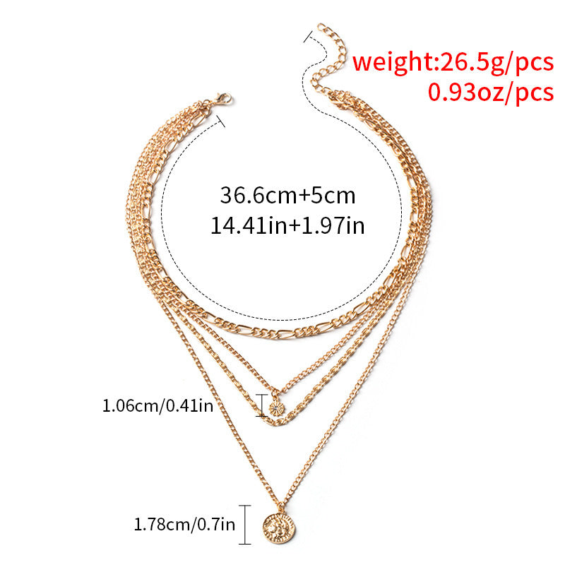 Chunky Gold Charm Necklace | Party Wear