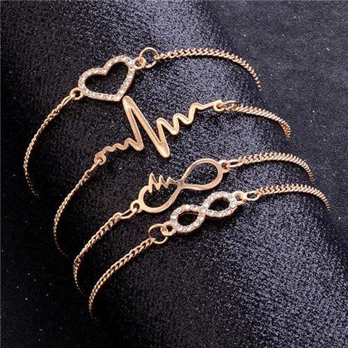 Crystal Daily Wear Bracelets Set | BoldlyBeautifuls Gold 1