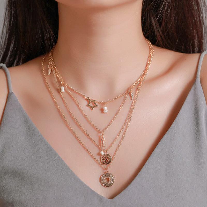 Hollow Five-pointed Star Pendant Necklace | Daily Wear Beach