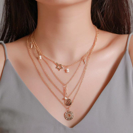 Hollow Five-pointed Star Pendant Necklace | Daily Wear Beach