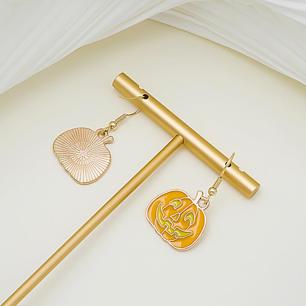 Cute Pumpkin Spooky Oil Drip Alloy Earrings