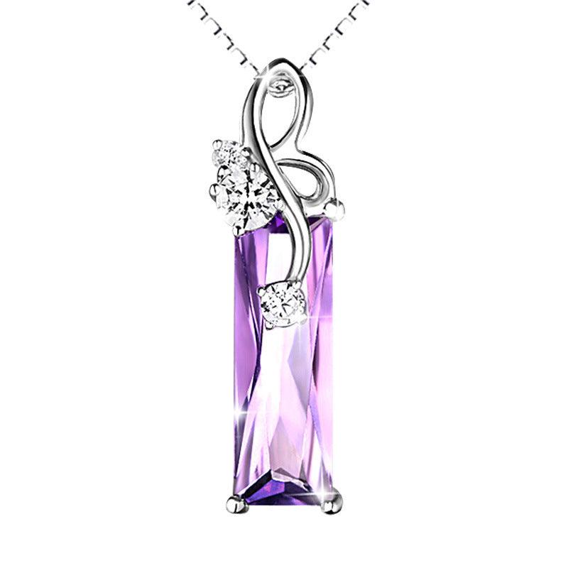 Purple Amethyst Women's Necklace | Fashion Wear Butterfly Without Chain
