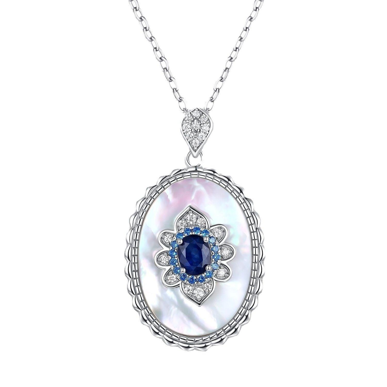 Sapphire Diamond Pendant Necklace 2025 | Daily Wear Platinum gold