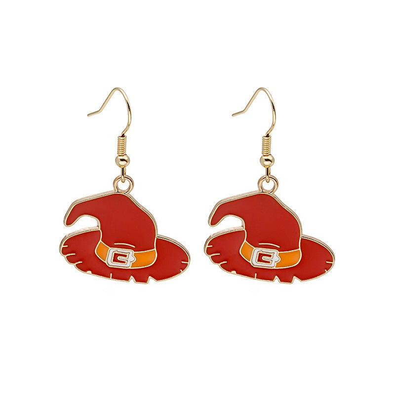Cute Pumpkin Spooky Oil Drip Alloy Earrings 3