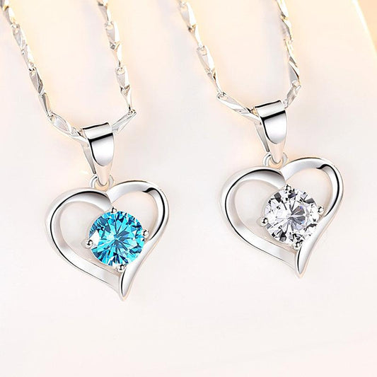 S999 Sterling Silver Heart-Shaped Pendant
