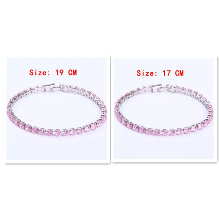 Cubic Zirconia Tennis Bracelet | Daily Wear Purple 17cm and 19cm