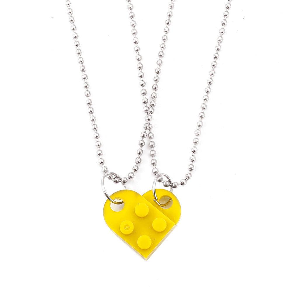 Stitching Heart Necklace | Fashion Wear Yellow