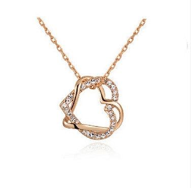 Double Diamond Heart Fashion Jewelry Set | Daily Wear A Golde