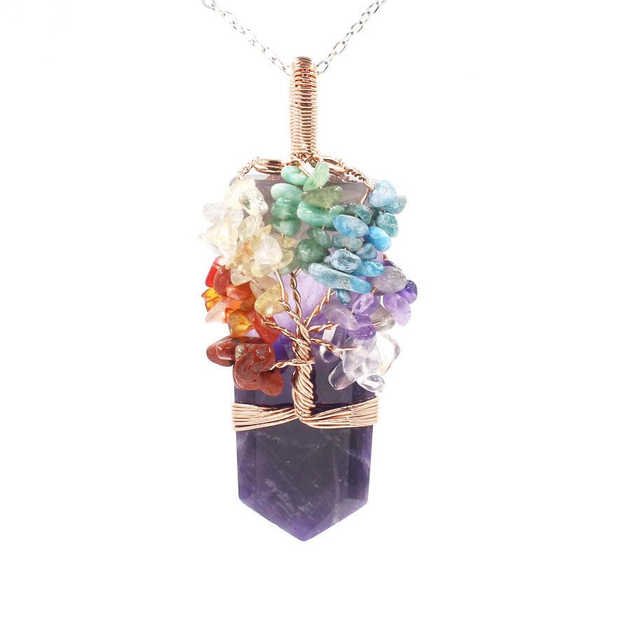 Sword-Shaped Crystal Tree Necklace | Fashion Wear Amethyst