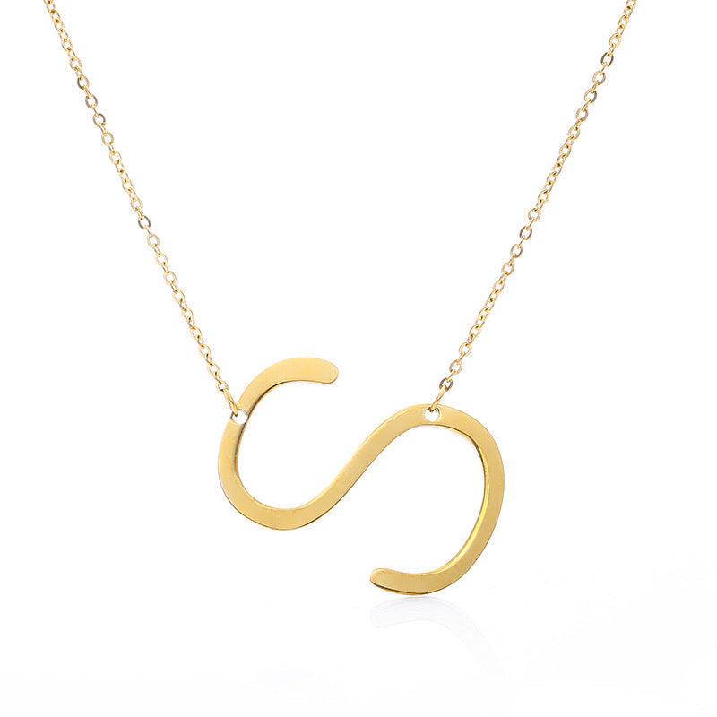 Initial Letter Pendant & Necklace | Gold Plated Gold S
