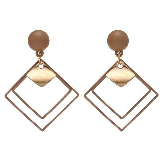 Heart Stud Earrings Trendy Jewelry Statement Earring Khaki