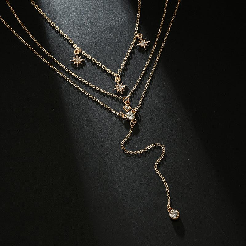 Moon Star Multilayer Necklace | Daily Wear