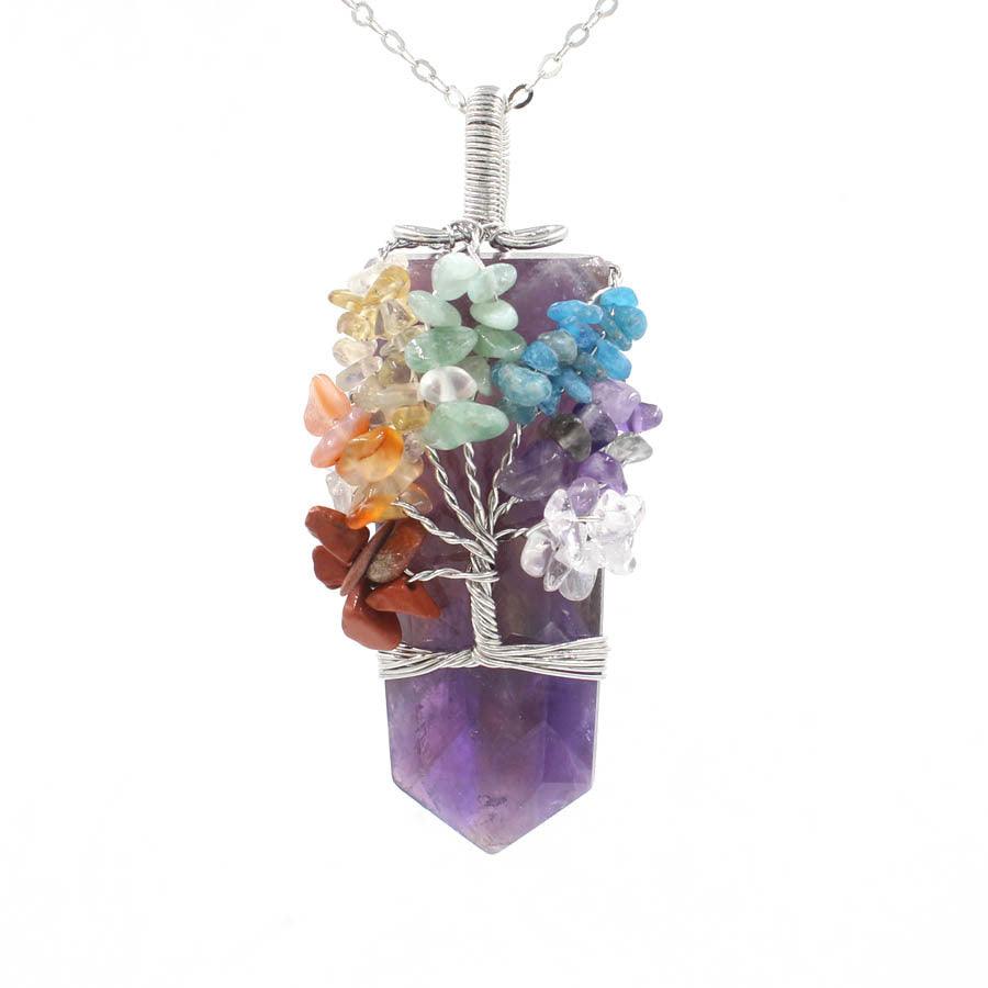 Tree Of Life Winding Pendant Necklace | Beach Jewelry Amethyst