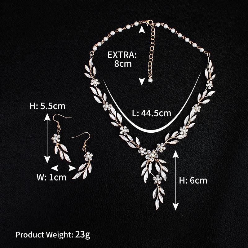 Bridal Jewelry Set with Earrings and Necklace