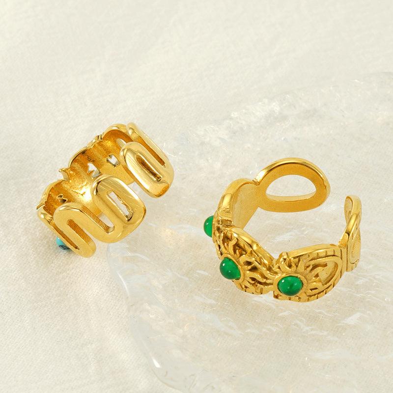 Inlaid Malachite Ring | Daily Wear