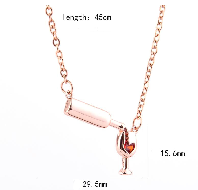 Wine Bottle Cup Pendant Necklace | BoldlyBeautifuls