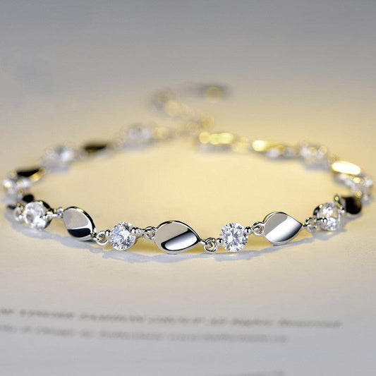 Diamond-Encrusted 925 Sterling Silver Bracelet | Daily Wear