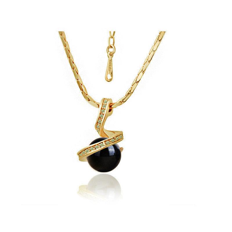 Twisted Snake Pearl Jewelry Set | Daily Wear Necklace Gold black