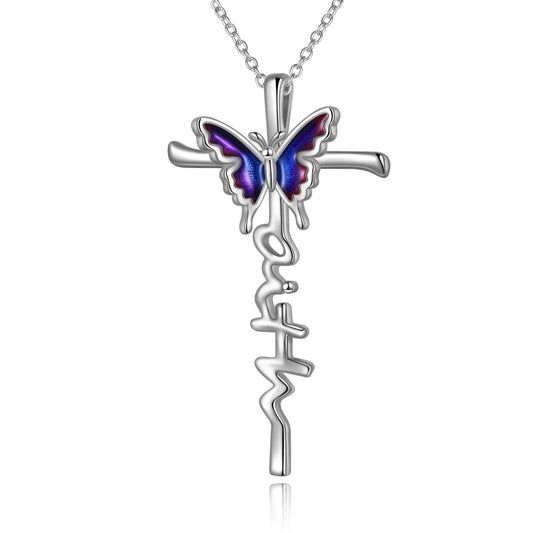 Butterfly Cross Necklace | Daily Wear