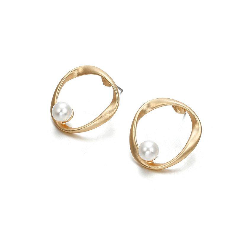 Unique Irregular Round Pearl Earrings