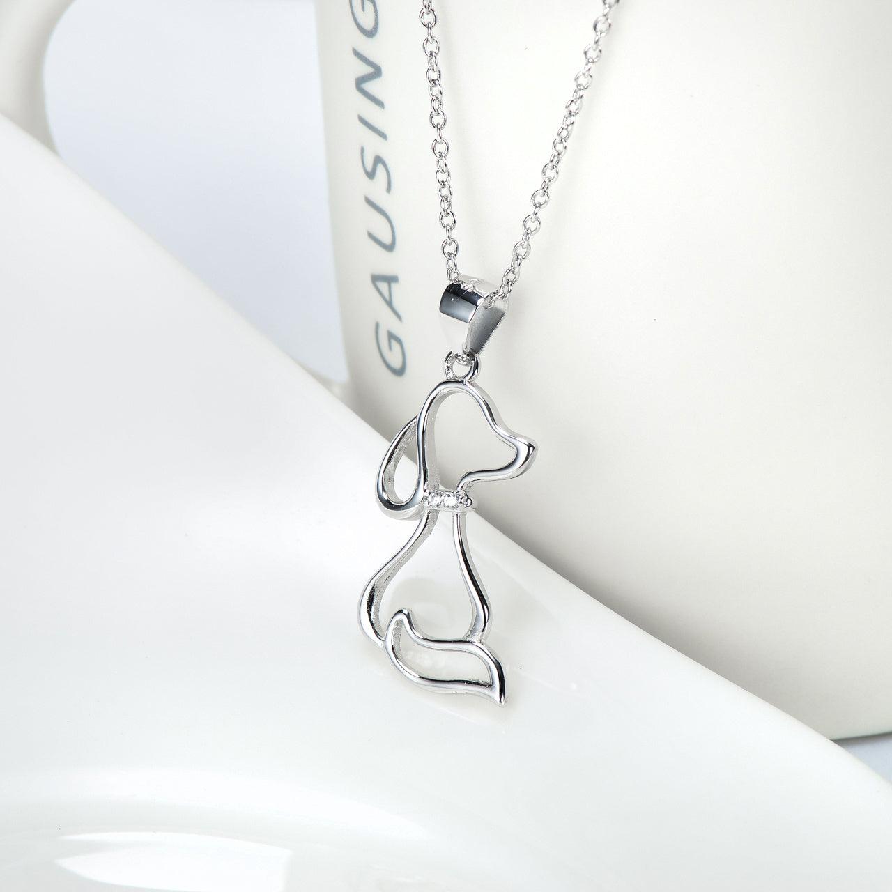 Dog Necklace In 925 Sterling Silver - Pet Lover Jewelry
