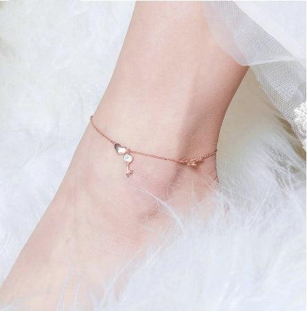 BoldlyBeautiful - Love Anklet in 925 Sterling Silver - BoldlyBeautiful