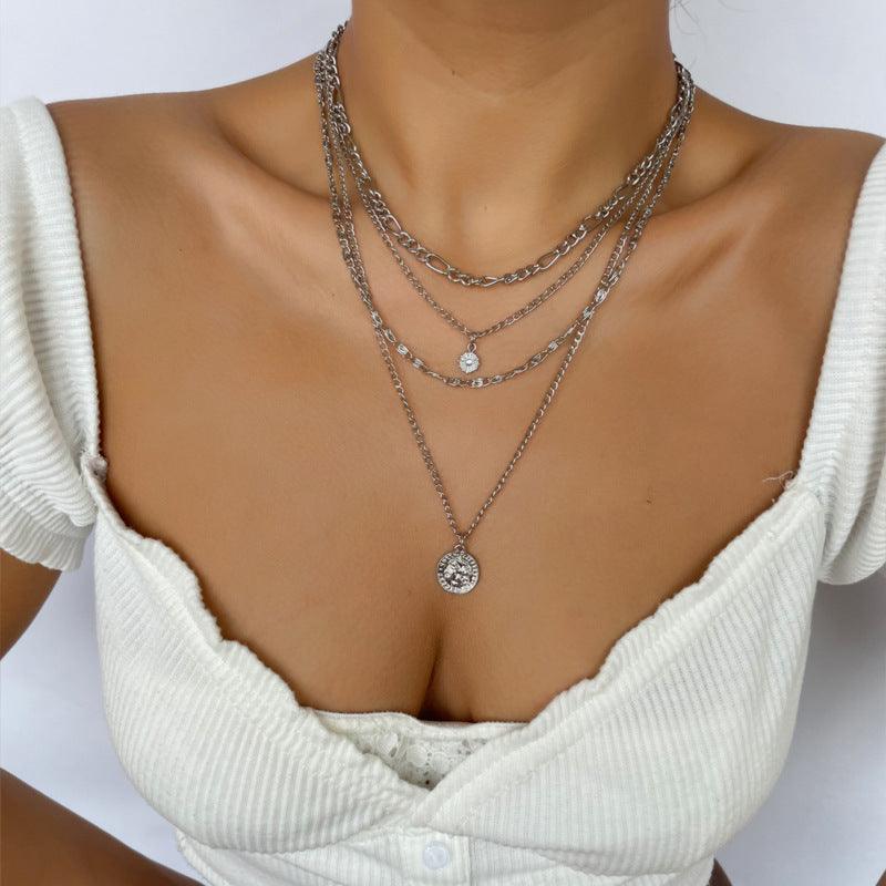 Chunky Gold Charm Necklace | Party Wear