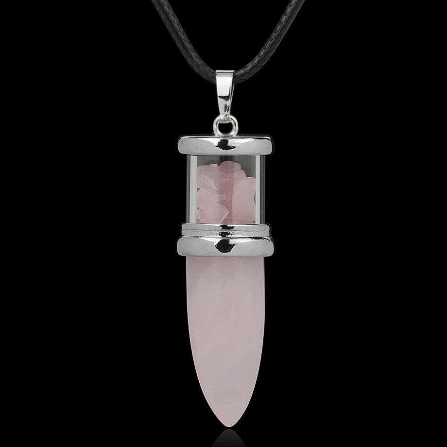 Elegant Crystal Pendant Necklace | Fashion Wear Pink