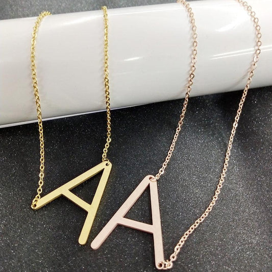 Initial Letter Pendant & Necklace | Gold Plated