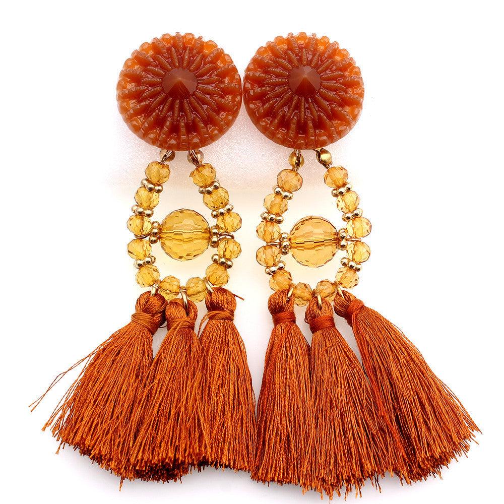 Tassel Earrings Earrings Coffee
